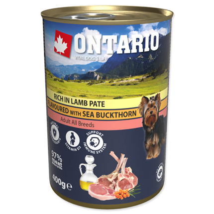Ontario Dog Adult - jagnječja pašteta z rakitovcem