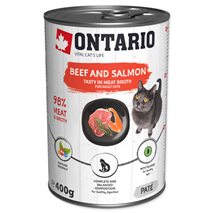Ontario Cat Adult - goveja pašteta z lososom & spirulino