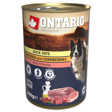 Ontario Dog Adult - račja pašteta z brusnico