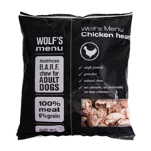 Wolf's Menu mesnate žvečljivke - piščančji srčki - 600 g