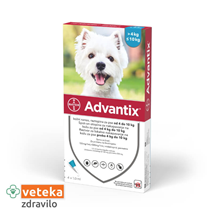 Advantix ampule za pse, do 10 kg - 1 ml - 4 ampule