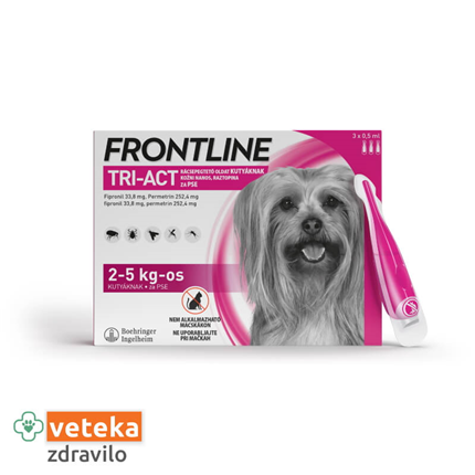 Frontline Tri-Act za pse, 2-5 kg - 3 ampule