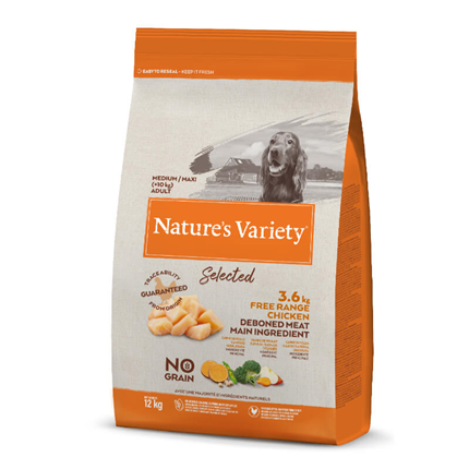 Nature's Variety Selected Dog Med/Maxi Adult - piščanec iz proste reje
