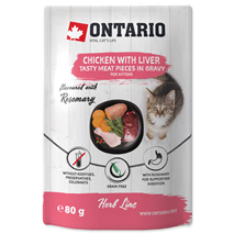 Ontario Kitten Herb Line vrečka - piščanec in jetra - 80 g