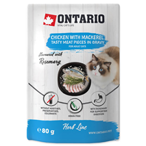 Ontario Cat Herb Line vrečka - piščanec in skuša - 80 g