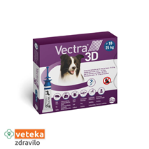 Vectra 3D za pse, 10 do 25 kg - 3 ampule