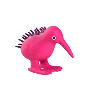 Kiwi Walker piskajoča igrača iz lateksa M, roza ptiček kivi - 11,5 cm