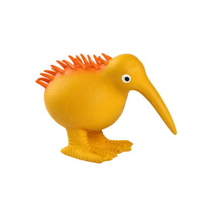 Kiwi Walker piskajoča igrača iz lateksa S, oranžen ptiček kivi - 8,5 cm