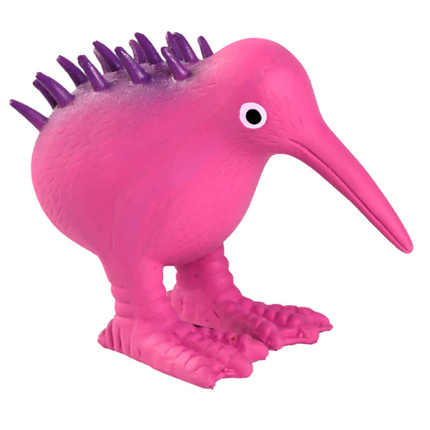 Kiwi Walker piskajoča igrača iz lateksa S, roza ptiček kivi - 8,5 cm