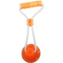 Pawise gumi palica z vrvjo in priseskom, oranžna - 36 cm