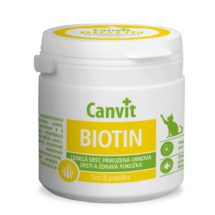 Canvit Biotin za zdravo kožo in dlako mačk - 100 tablet
