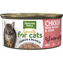 Natures Menu Cat Adult, piščanec z lososom in tuno - 85g