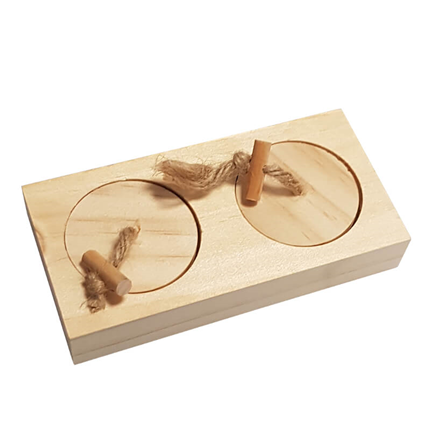 Duvo interaktivna lesena igrača za glodalce Cas - 12 x 6 x 2,5 cm