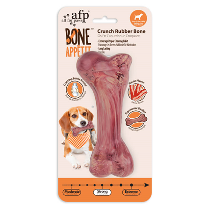 All For Paws Bone Appetit gumijasta kost M, okus slanine - 15 cm