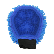 Pawise rokavica za grooming 2 v 1, modra - 26 x 21 cm