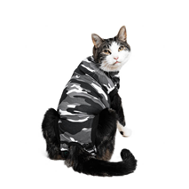 Suitical Recovery suit za mačke XXXS, vojaško črn - 29 - 37 cm
