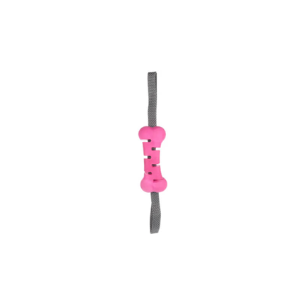 Flamingo Xila TPR kost na vrvi, sivo roza - 37,5 cm