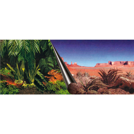 AquaDella akvarijska tapeta - džungla in puščava - 60 x 30 cm