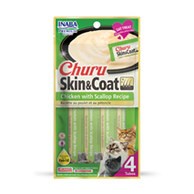 Inaba Cat Churu Skin & Coat, piščanec in pokrovača - 4 x 14 g