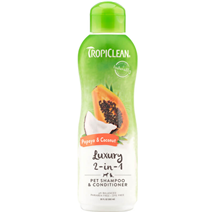 TropiClean Luxury 2in1 šampon in balzam, papaja in kokos - 355 ml
