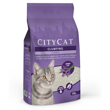 City Cat posip Clumping Lavender, sivka- 10 l