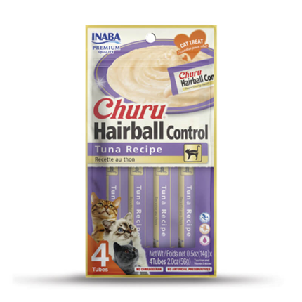 Inaba Cat Churu Purée Hairball, tuna - 4 x 14 g