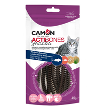 Camon ActiBones Snacks posladek za mačke, polenovka in losos - 45 g