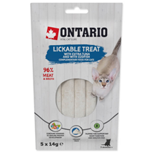 Ontario Cat Lickable posladek kremasta pasta, tuna in trska - 5x 14 g