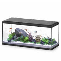 Aquatlantis akvarij Explorer Amsterdam LED Cleansys, črn - 85L / 80 x 30 x 37 cm