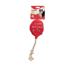 Camon plišasti balon z vrvjo Happy Birthday, rdeč - 30 cm