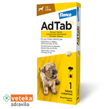 AdTab tableta proti zajedalcem za pse, 1.3-2.5kg/56,25mg