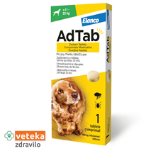 AdTab tableta proti zajedalcem za pse, 11-22kg/450mg