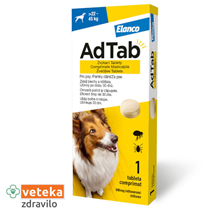 AdTab tableta proti zajedalcem za pse, 22-45kg/900mg