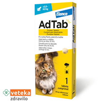 AdTab tableta proti zajedalcem za mačke, 2-8kg/48mg