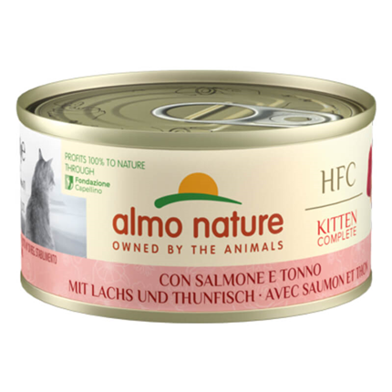 Almo Nature Kitten HFC Natural konzerva – losos in tuna – 70 g