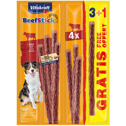 Vitakraft Beef Stick palčka - govedina, 3+1 GRATIS