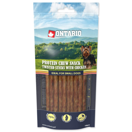 Ontario Dog Protein posladek palčke Twisted 10/1 - piščanec, 12,7 cm