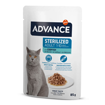 Advance Cat Adult Sterilized koščki v omaki, vrečka - trska - 85 g