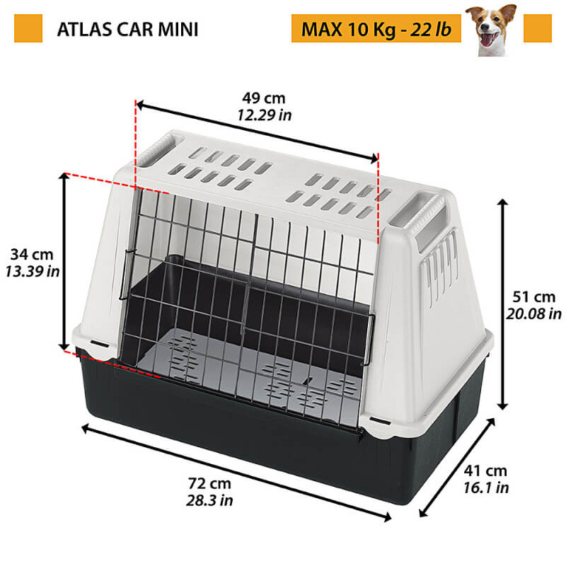 Ferplast Atlas Car MINI transporter za prtljažnik, siv - 72 x 41 x 51 cm (2)