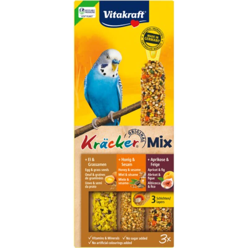 Vitakraft kreker za papige med, jajca in sadje, 3 kos - 80 g