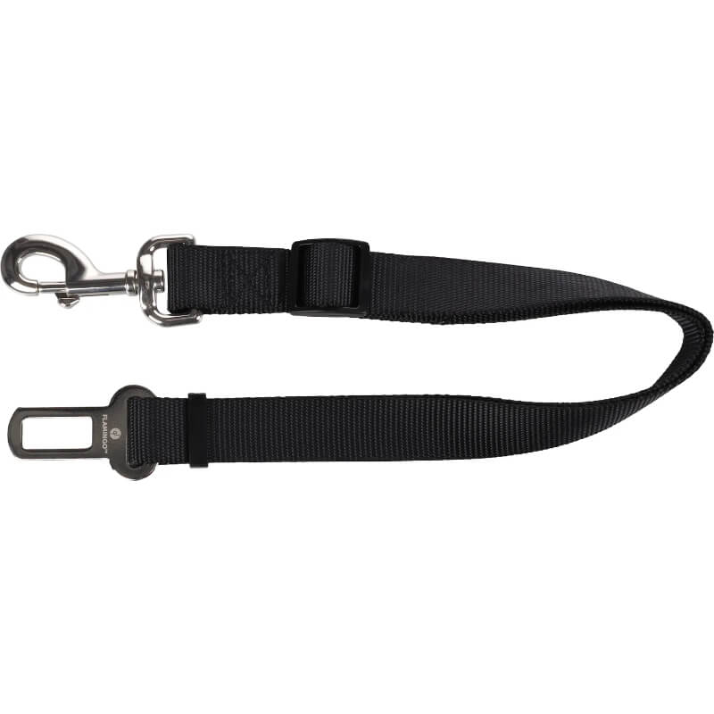 Flamingo varnostni pas za psa v avtu, črn - 2,5 cm / 55-84 cm