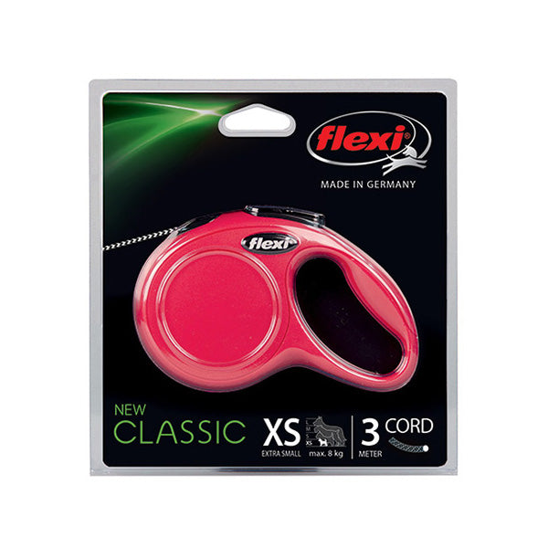 Flexi povodec Classic XS, vrvica - 3 m (različne barve) - rdeča (2)