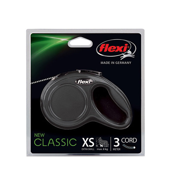 Flexi povodec Classic XS, vrvica - 3 m (različne barve) - črna (2)