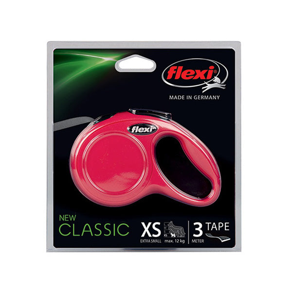 Flexi povodec Classic XS, trak - 3 m (različne barve) - rdeča (2)