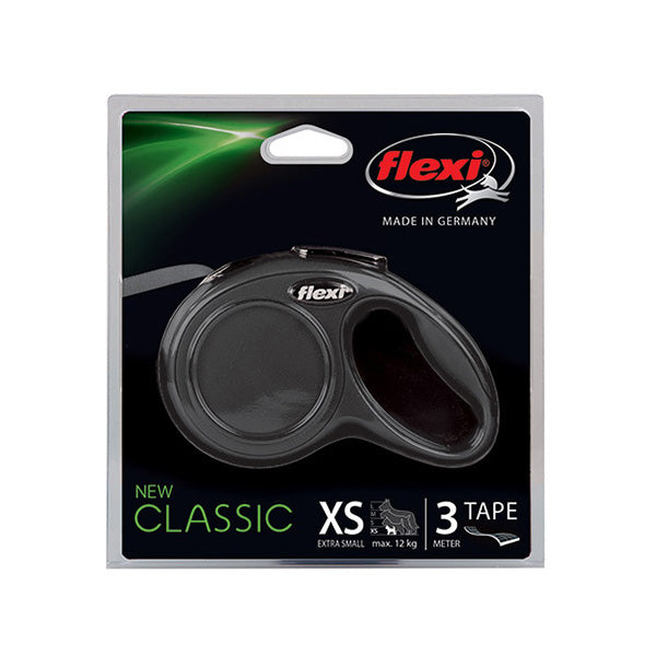 Flexi povodec Classic XS, trak - 3 m (različne barve) - črna (2)