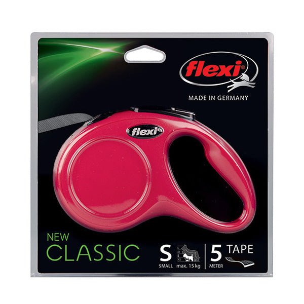 Flexi povodec Classic S, trak - 5 m (različne barve) - rdeča (2)