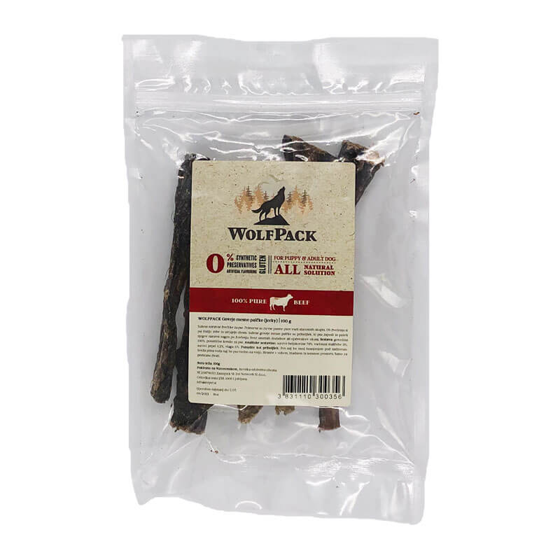 WolfPack goveje mesne palčke (jerky) - različna pakiranja - 100 g