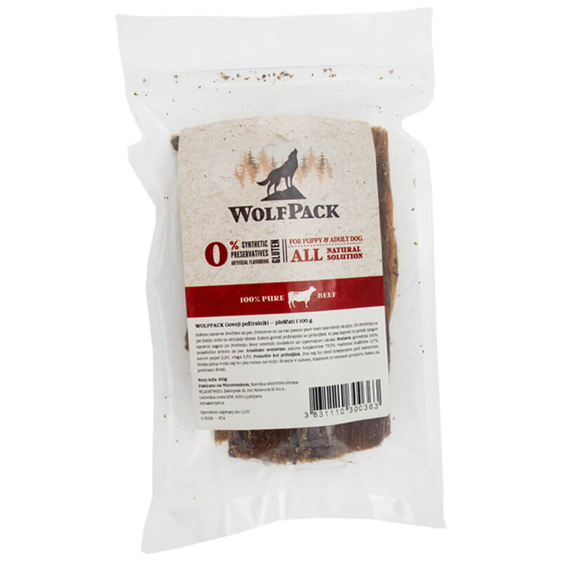 WolfPack goveji požiralniki ploščati - različna pakiranja - 100 g