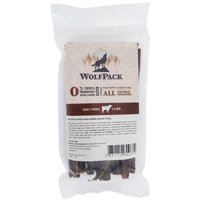 WolfPack ovčje mesne palčke natural - različna pakiranja - 100 g
