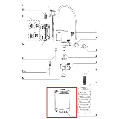 Aquael posoda za filter Turbo 500